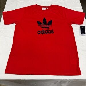 New Adidas Red Trefoil Logo Tee – Size L